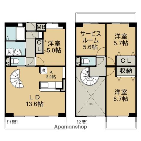グランドゥール鶴ヶ島(3SLDK/3階)の間取り写真