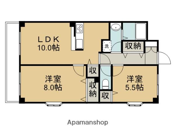 グレースコート鶴ケ島(2LDK/3階)の間取り写真