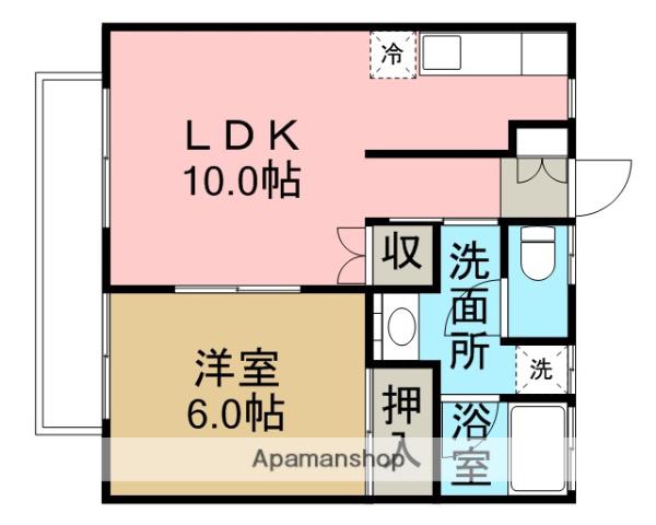 ハイツアオキ(1LDK/2階)の間取り写真