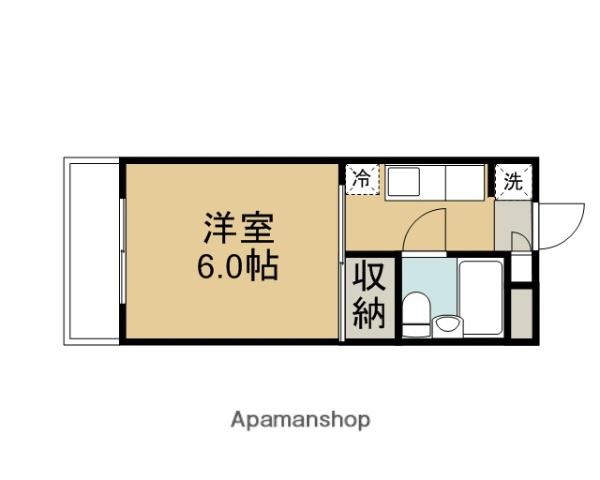 クレストモア(1K/4階)の間取り写真