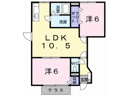 DOMOあさば野(2LDK/1階)の間取り写真