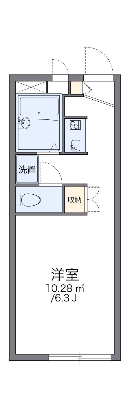 レオパレスコートヤード(1K/1階)の間取り写真