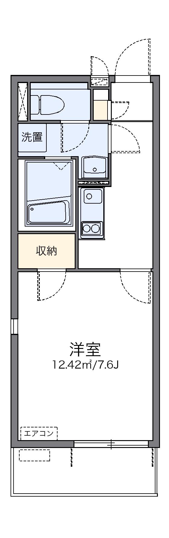 レオネクストプランドール(1K/1階)の間取り写真