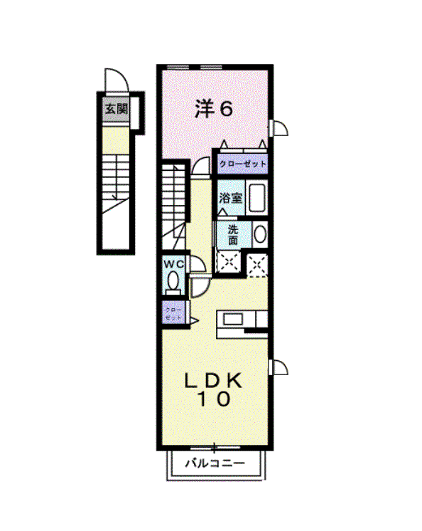 サンパティークⅢ(1LDK/2階)の間取り写真