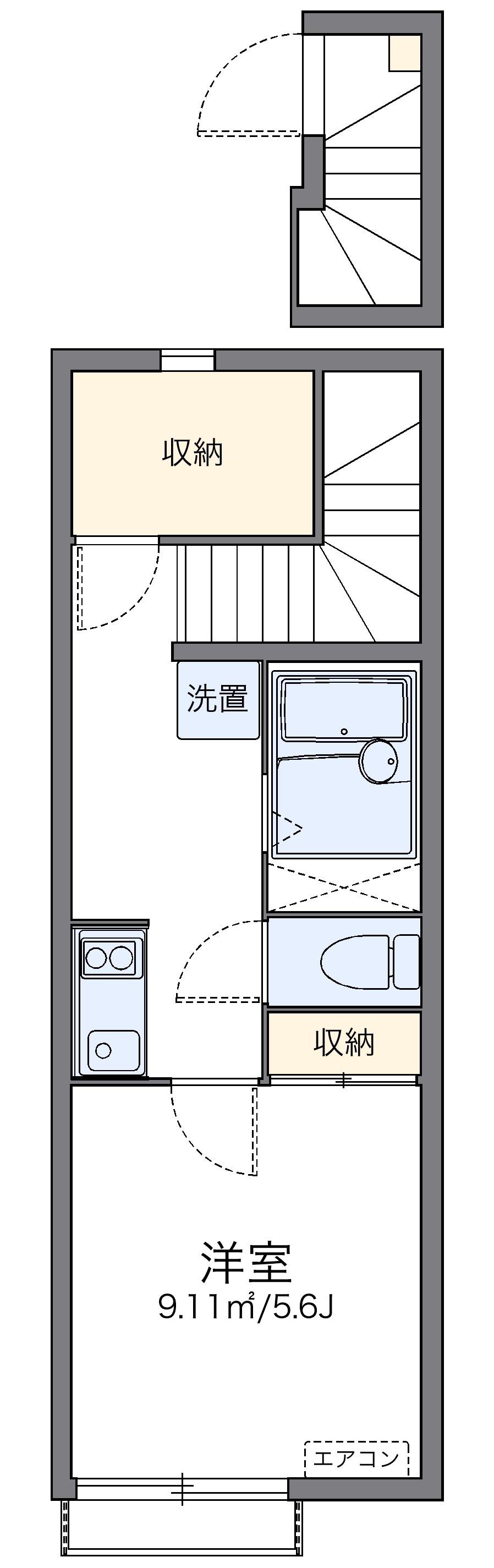 レオネクストフラッシュ新宿(1K/2階)の間取り写真