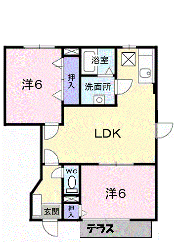 ドリカムロード(2LDK/1階)の間取り写真