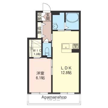 メゾン エルビータ(1LDK/1階)の間取り写真