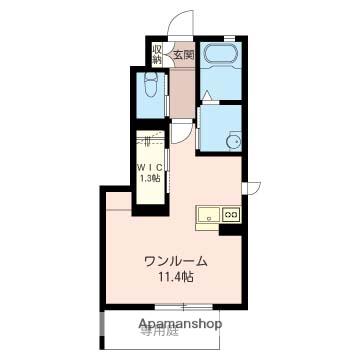 メゾンドグラースⅡ(ワンルーム/1階)の間取り写真