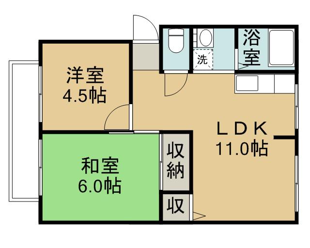 サンガーデン(2LDK/1階)の間取り写真