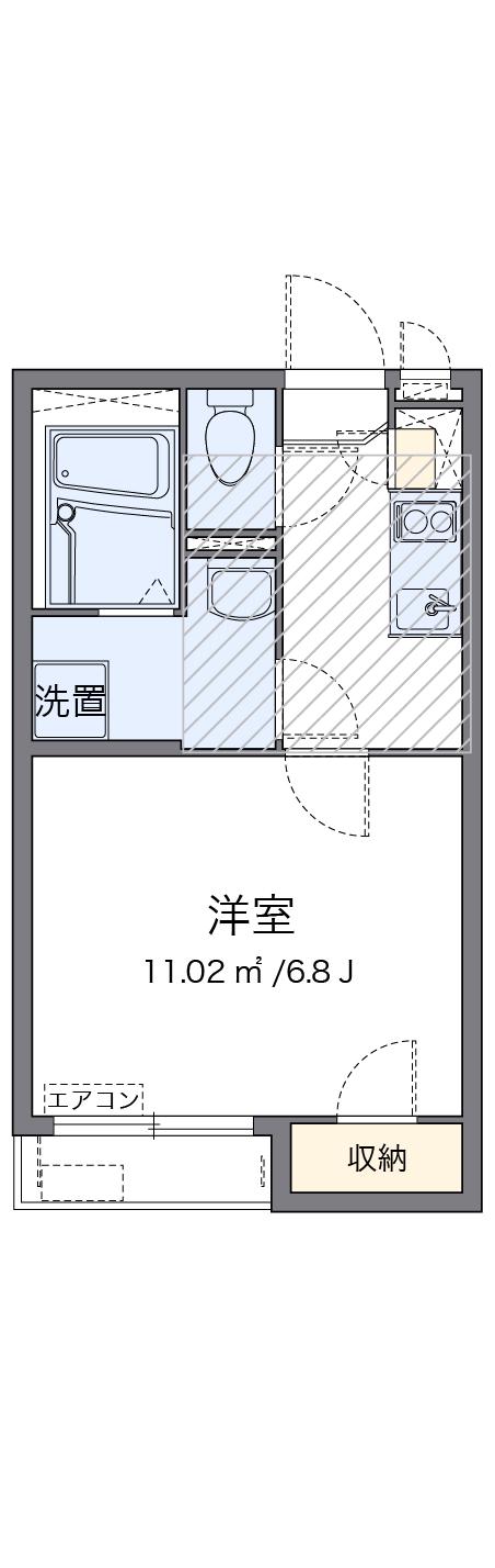ミランダグランメゾン千代田(1K/1階)の間取り写真