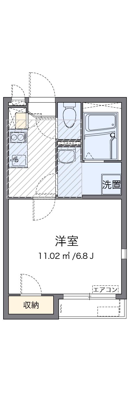 ミランダグランメゾン千代田(1K/1階)の間取り写真