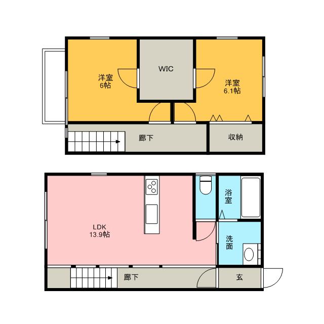 ドギーパレス楠(2LDK)の間取り写真