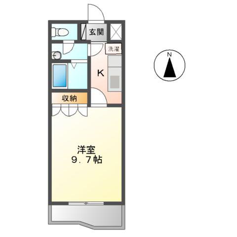 ルキオラサック(1K/2階)の間取り写真