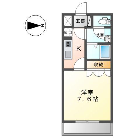 パルファムガーデン(1K/2階)の間取り写真