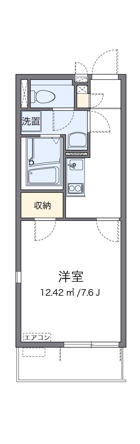 クレイノサンライズⅢ(1K/2階)の間取り写真