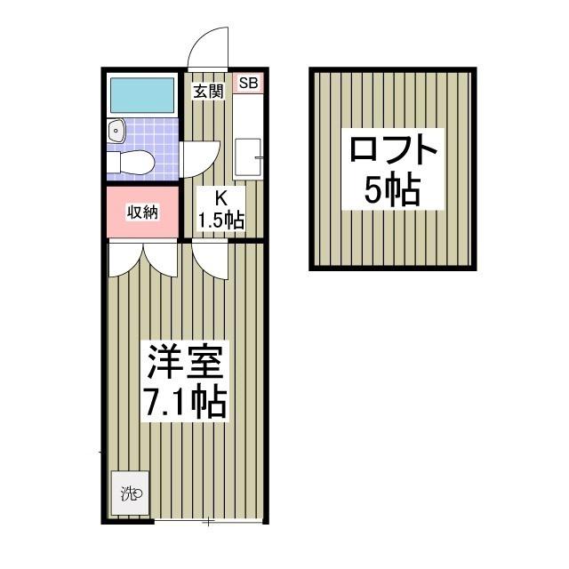 アザレア(1K/2階)の間取り写真