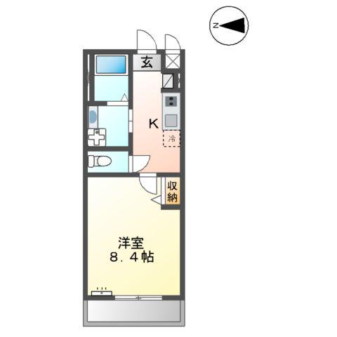 モンブラン(1K/1階)の間取り写真