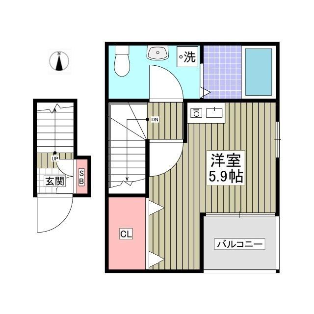 MQUARTO的場(ワンルーム/2階)の間取り写真