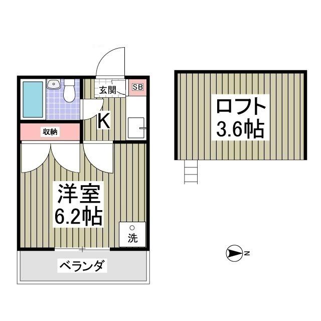 東武鉄道東上線 高坂駅 徒歩10分 2階建 築35年(1K/2階)の間取り写真