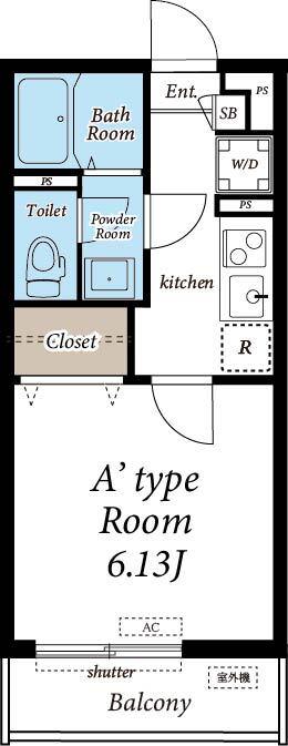 リブリ・坂戸山田町(1K/3階)の間取り写真