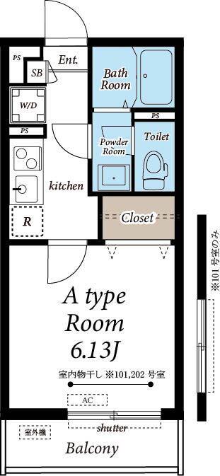 リブリ・坂戸山田町(1K/1階)の間取り写真