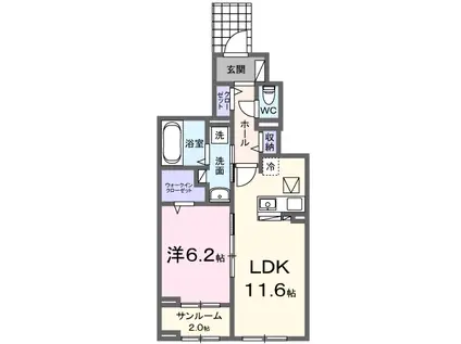 キャトル セゾン(1LDK/1階)の間取り写真