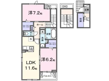 キャトル セゾン(2LDK/3階)の間取り写真