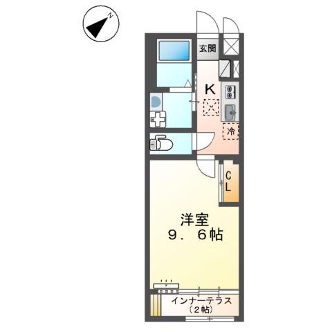 ベル フルール(1K/1階)の間取り写真