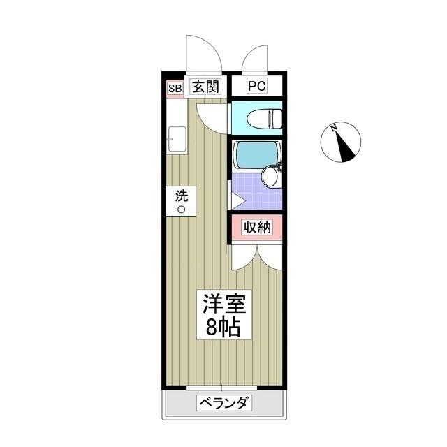 ソフィエル北坂戸(ワンルーム/3階)の間取り写真