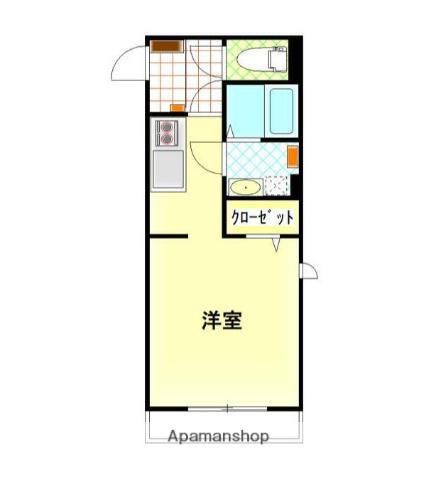 グレイスコートA(ワンルーム/1階)の間取り写真