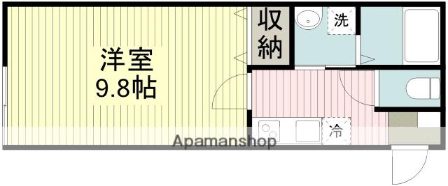 AMBITION的場(1K/2階)の間取り写真