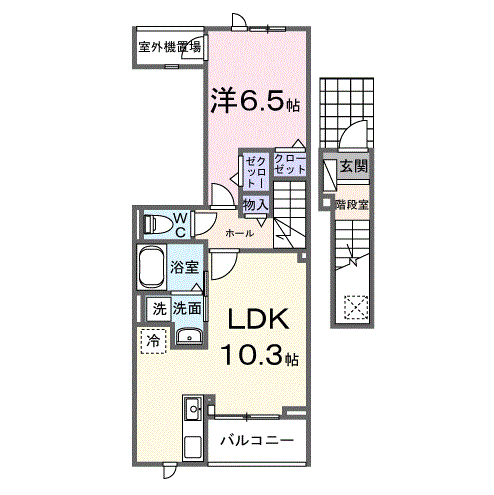 カーサアリアーテⅡ(1LDK/2階)の間取り写真