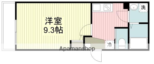 GRADUS坂戸Ⅲ(1K/1階)の間取り写真