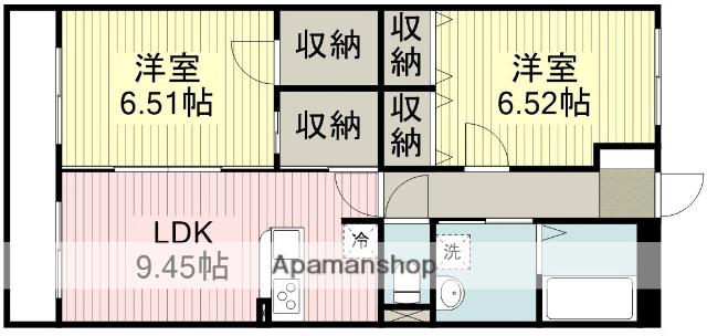 DEAR NEST関間(2LDK/3階)の間取り写真