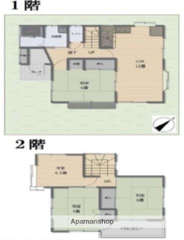 東武鉄道東上線 若葉駅 徒歩22分 2階建 築40年(4LDK)の間取り写真