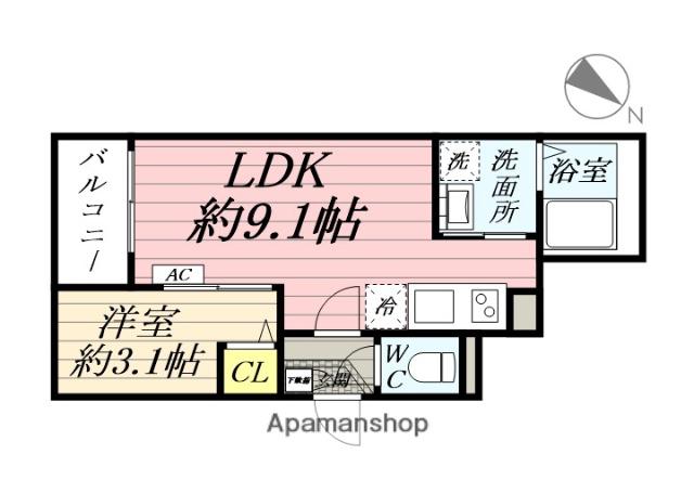 JACK IMANARI Ⅰ(1LDK/2階)の間取り写真