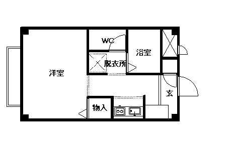アネックス双葉(ワンルーム/1階)の間取り写真