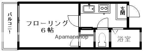リバティハウスⅢ(1K/1階)の間取り写真