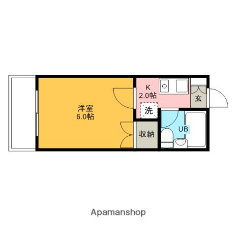 シティハイム本町(1K/2階)の間取り写真