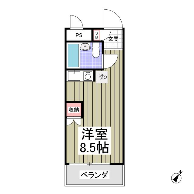 みずほマンション(ワンルーム/2階)の間取り写真