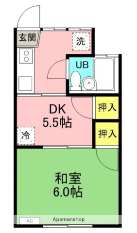 関根荘(1DK/1階)の間取り写真