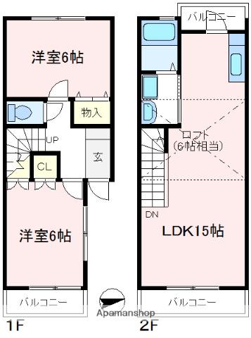 ルミエール柏原Ⅱ(2LDK)の間取り写真