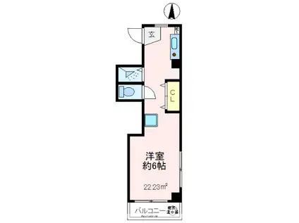 第2エステートサヤマ(ワンルーム/4階)の間取り写真