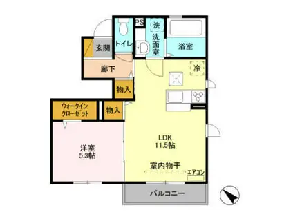 D-HOUSE(1LDK/1階)の間取り写真