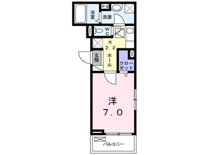 カーサ・イル・キアーロ(1K/1階)の間取り写真