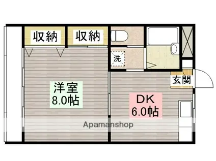コーポ旭町壱番館(1DK/1階)の間取り写真