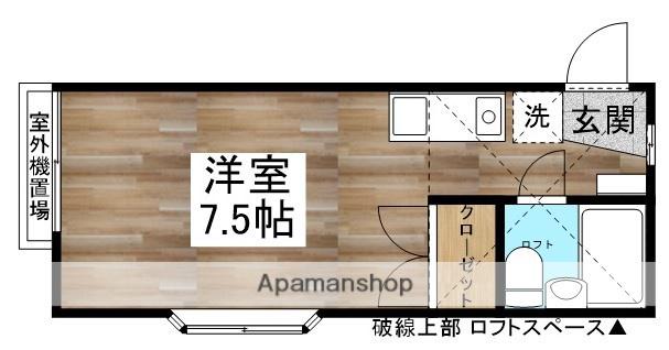 コーポディモア川越(ワンルーム/2階)の間取り写真