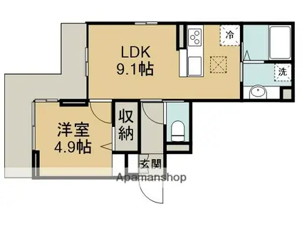 D-ROOM東田町PJ(1LDK/1階)の間取り写真