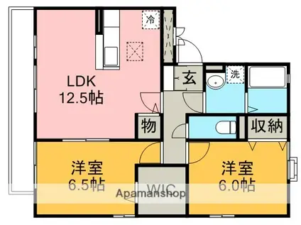 コゥジーコートA(2LDK/1階)の間取り写真