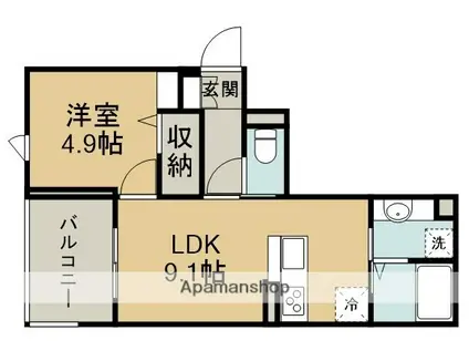 D-ROOM東田町PJ(1LDK/3階)の間取り写真